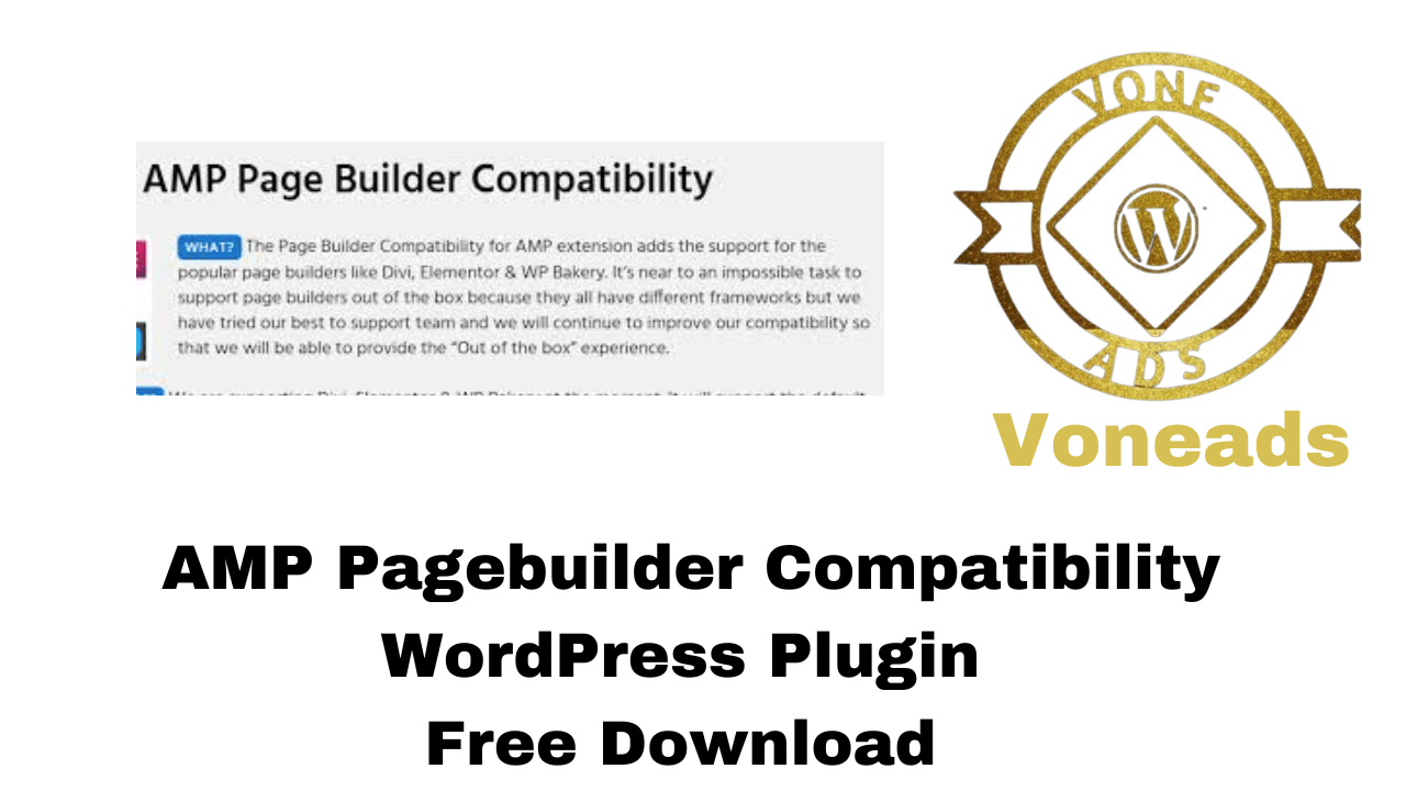 AMP Pagebuilder Compatibility WordPress Plugin