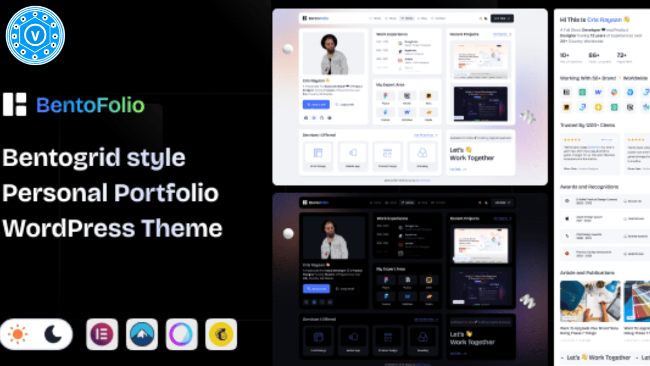 Bentofolio Theme – Personal Portfolio GPL WPTheme